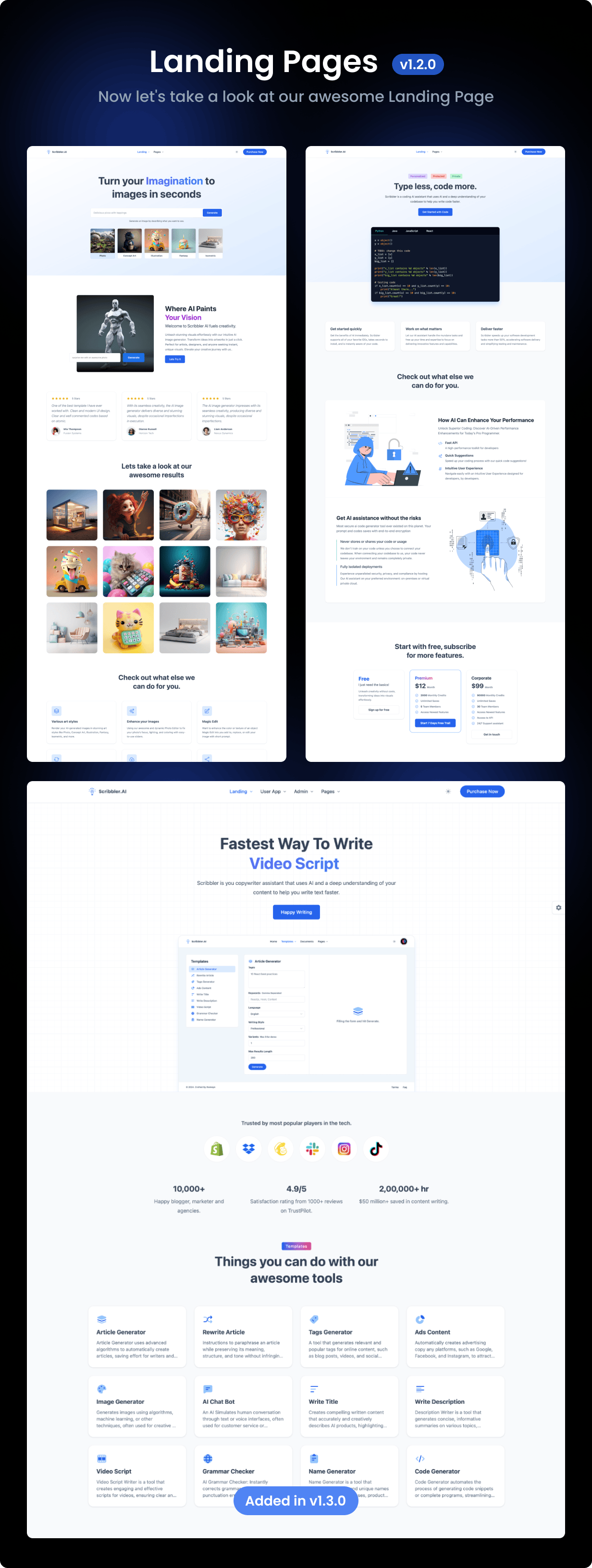 Landing Page Screen